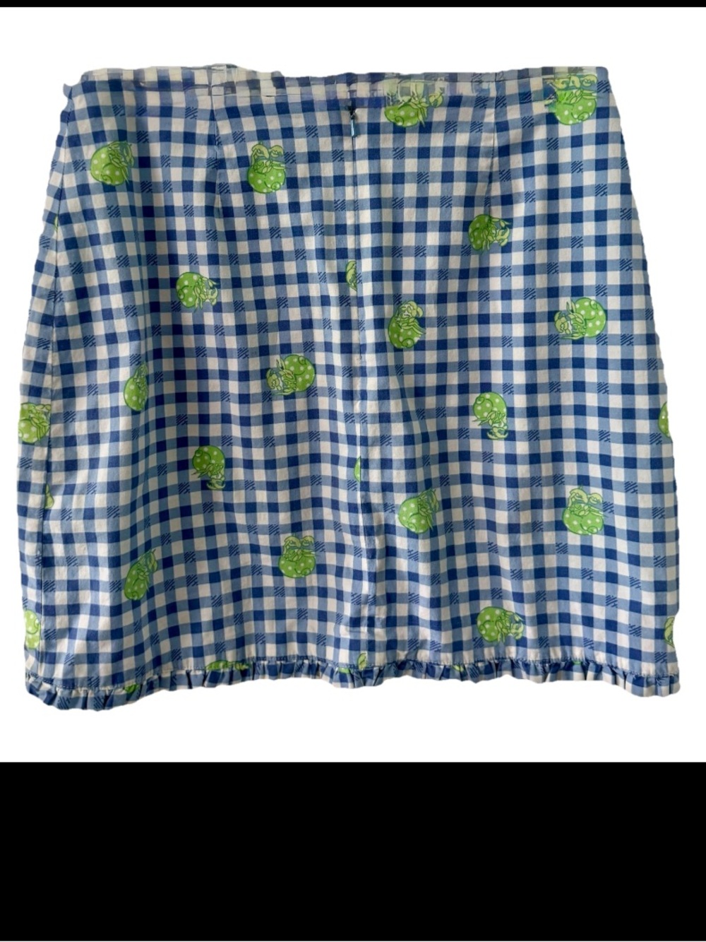 RARE Lilly Pulitzer Hermit Crab Clarissa Skirt in Sweet Blue Picnic Plaid Sz 8 - Picture 3 of 5